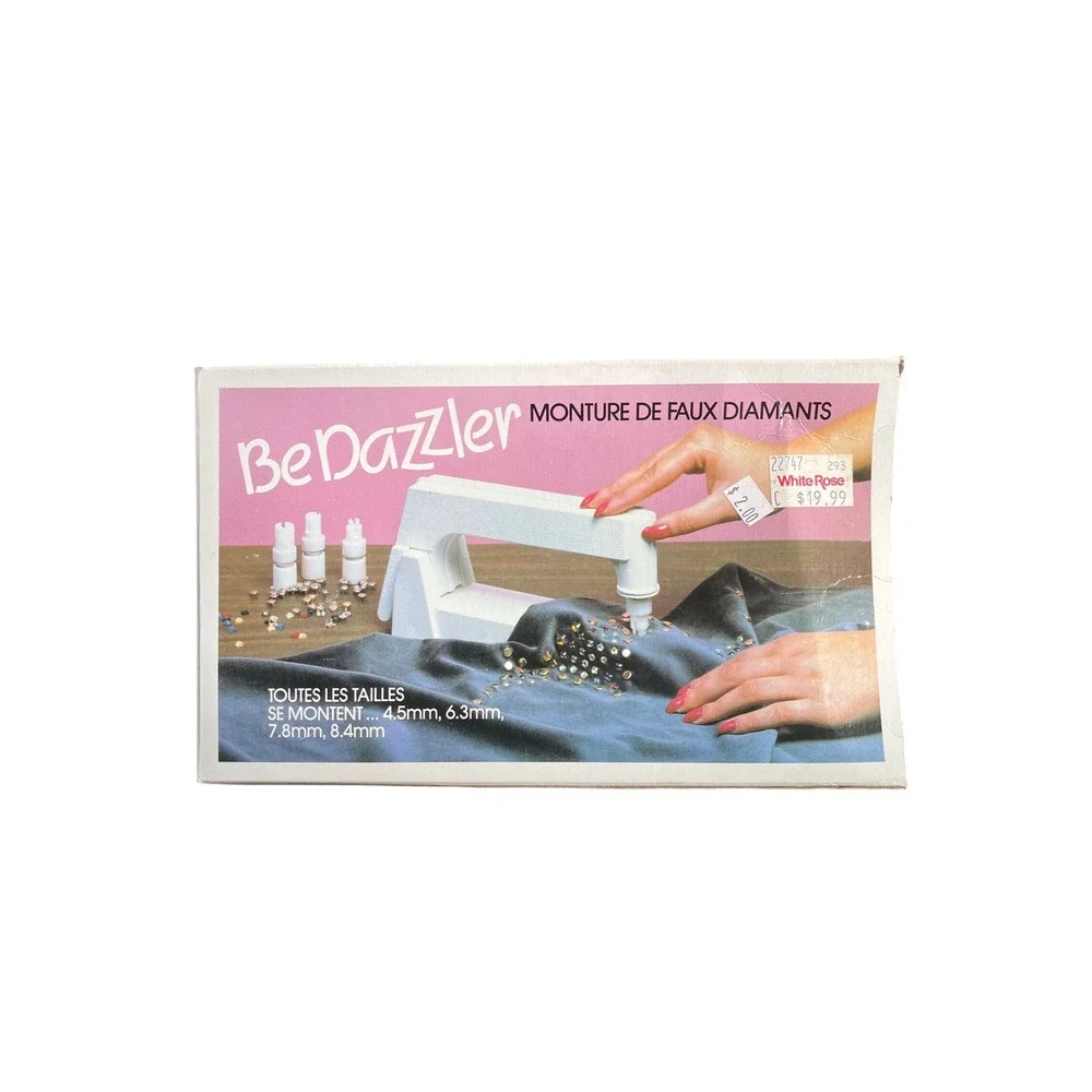 Vintage BeDazzler Rhinestone Stud Setter Tool Kit with Box Studs and Manual